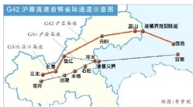 g42沪蓉高速全线通车后,将缩短渝东北与鄂西地区以及与武汉,合肥